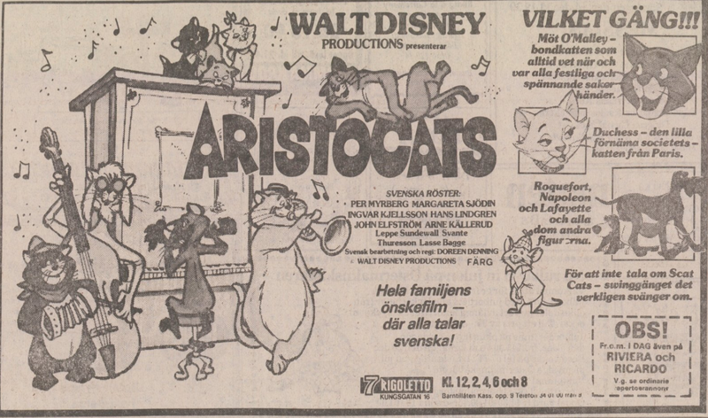 Aristocats The Aristocats Swedish Voice Cast Willdubguru